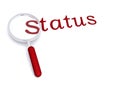 Status with magnifying glass