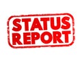 Status Report text stamp, concept background