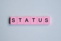 Status word wooden cubes Royalty Free Stock Photo