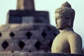 Statute of Buddha in Borobodur temple district, Java, Indonesien