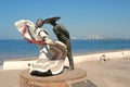 Statute of dancing couple on the MalecÃÂ³n Royalty Free Stock Photo