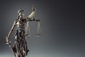 Statute of Justice. Bronze statue Lady Justice holding scales an Royalty Free Stock Photo