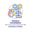 Statutory consolidation concept icon