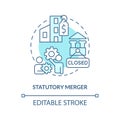 Statutory merger turquoise concept icon