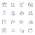 Statutory line icons collection. Compliance, Regulation, Legal, Lawful, Authority, Required, Government vector and