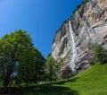 The staubbach falls in stunning Lauterbrunnen