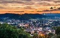 Staufen with Staufberg in Switzerland at sunset Royalty Free Stock Photo