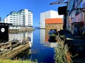 Stavanger City in Norway at Ãstre Bydel, old and new buildings Royalty Free Stock Photo