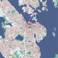 Stavanger map, city in Norway. Streetmap municipal area