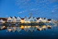 Marina reflected in water Royalty Free Stock Photo