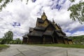 Stave Church at Heddal with Sky Royalty Free Stock Photo