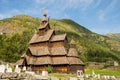 The stave church (wooden church) Borgund, Norway Royalty Free Stock Photo