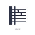 stave icon on white background. Simple element illustration from music and media concept