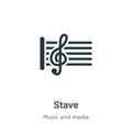 Stave vector icon on white background. Flat vector stave icon symbol sign from modern music and media collection for mobile Royalty Free Stock Photo