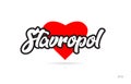 stavropol city design typography with red heart icon logo