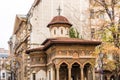 Stavropoleos Monastery, also known as Stavropoleos Church during the last century when the monastery was dissolved, is an Eastern Royalty Free Stock Photo
