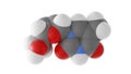 stavudine molecule, antiretroviral medication, molecular structure, isolated 3d model van der Waals