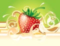 Stawberry and cream Royalty Free Stock Photo