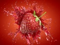 A stawberry splash Royalty Free Stock Photo