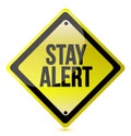 Stay alert yellow illustration design over white Royalty Free Stock Photo