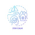 Stay calm blue gradient concept icon