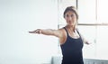 Stay centered as you find yourself. an attractive young woman practising yoga at home.