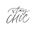 Stay chic ink pen vector lettering