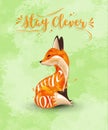 Stay clever little fox nursery. Vector