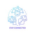 Stay connected blue gradient concept icon