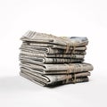 Read All About It: A Tower of Newspapers Ready for Your Eyes Only AI Generated Royalty Free Stock Photo