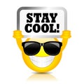 Stay cool emoji vector cartoon