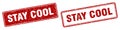 Stay cool stamp set. stay cool square grunge sign Royalty Free Stock Photo