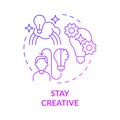 Stay creative purple gradient concept icon