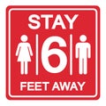 Stay 6 Feet Away Symbol Sign, Vector Illustration, Isolate On White Background Label. EPS10