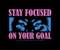 Stay focused eye wolf graphic design for t shirt streetwear Royalty Free Stock Photo