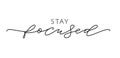 Stay focused quote. Focus on the goal. Modern calligraphy text stay focused. Vector Design print single word for t shirt Royalty Free Stock Photo