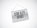 Stay 6ft apart hanging sign Royalty Free Stock Photo