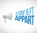 Stay 6ft apart loudspeaker sign Royalty Free Stock Photo