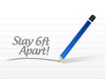 Stay 6ft apart notepad sign