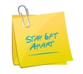 Stay 6ft apart post it sign