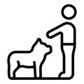 Stay here dog icon outline vector. School training