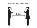 Social distancing icon. Keep the 1-2 meter distance. Coronovirus epidemic protective.