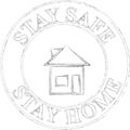 Stay Safe Stay Home Sign and stamp Royalty Free Stock Photo