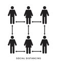 Social distancing icon. Keep the 2 meter distance. Avoid crowds. Coronovirus epidemic protective. Vector Royalty Free Stock Photo