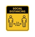 Social distancing. Keep the 1-2 meter distance. Coronovirus epidemic protective. Vector Royalty Free Stock Photo