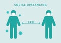 Social distancing. Keep the 2 meter distance. Coronovirus epidemic protective. Vector