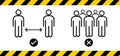 Social distancing icon. Keep the 2 meter distance. Avoid crowds. Coronovirus epidemic protective. Vector Royalty Free Stock Photo