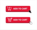 Add to cart icon. Shopping Cart icon. Hand clicking. Vector