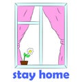 Stay home banner template. Fears of getting coronavirus.