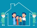 Stay at home concept. Family smiling and staying together, Coronavirus prevention